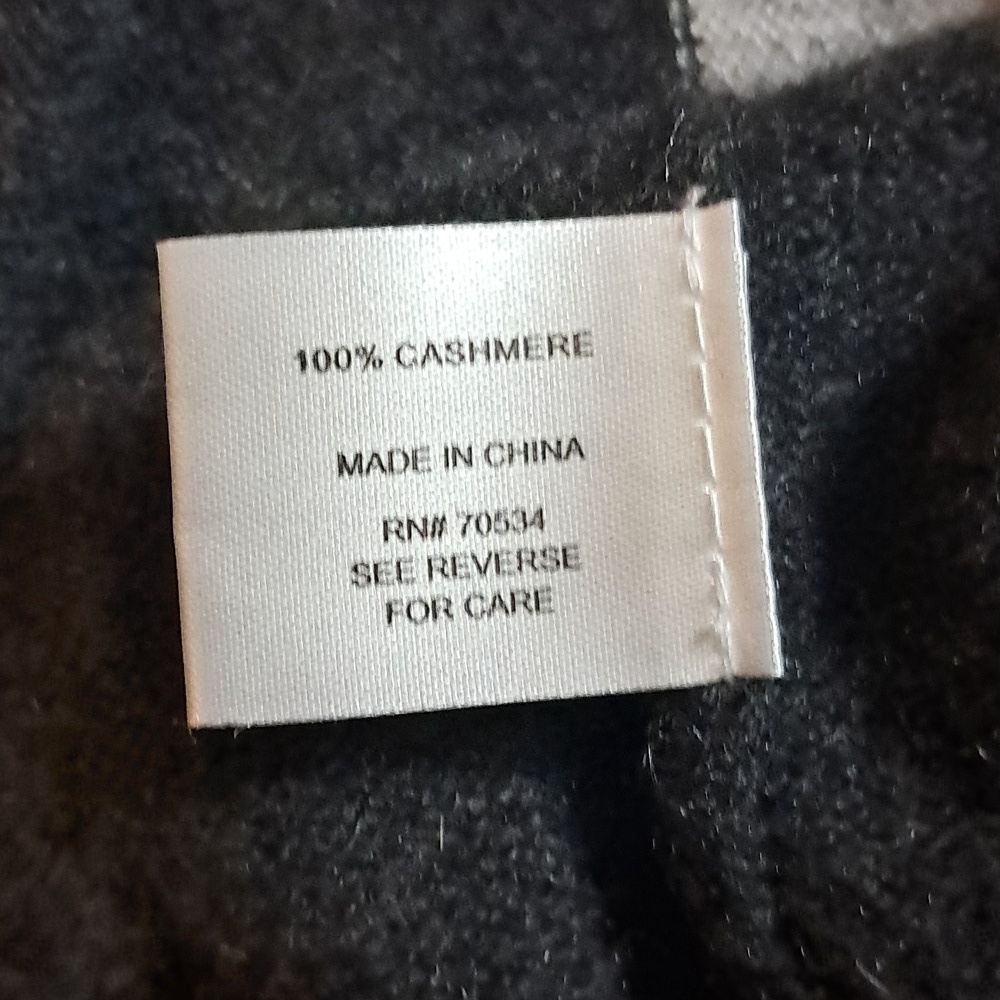 Orvis Women 100% Cashmere Crew Neck Sweater Tunic Size L Gray Striped Soft Comfy - Picture 7 of 10